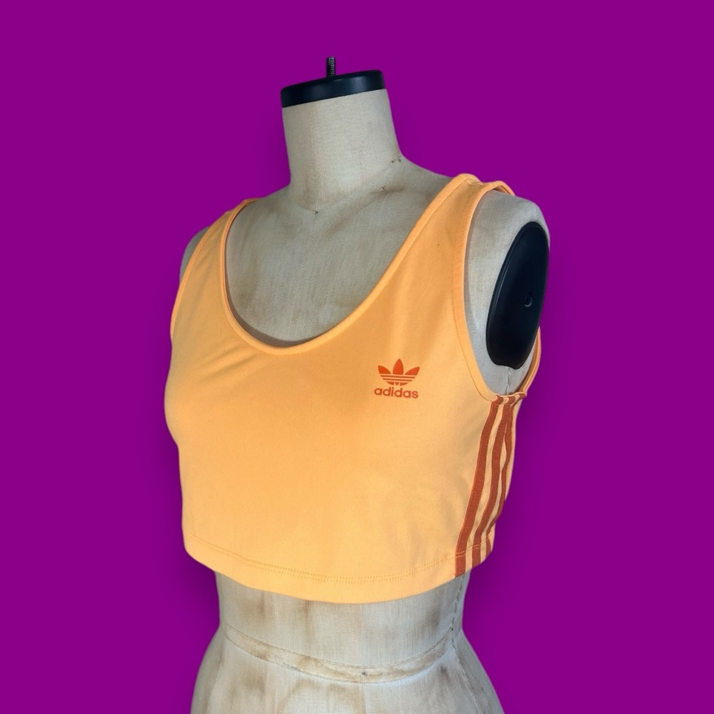 ❗️SOLD❗️ADIDAS Originals Crop Top Neon Orange Retro 90s Streetwear